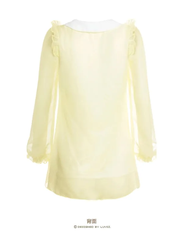 sheer chiffon ruffled blouse