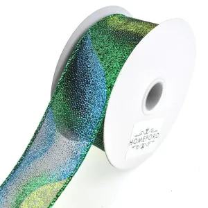 Sheer Glitter Mist Wired Edge Christmas Ribbon, 1-1/2-Inch, 10-Yard