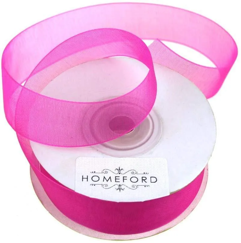 Sheer Organza Ribbon, 7/8-inch, 25-yard
