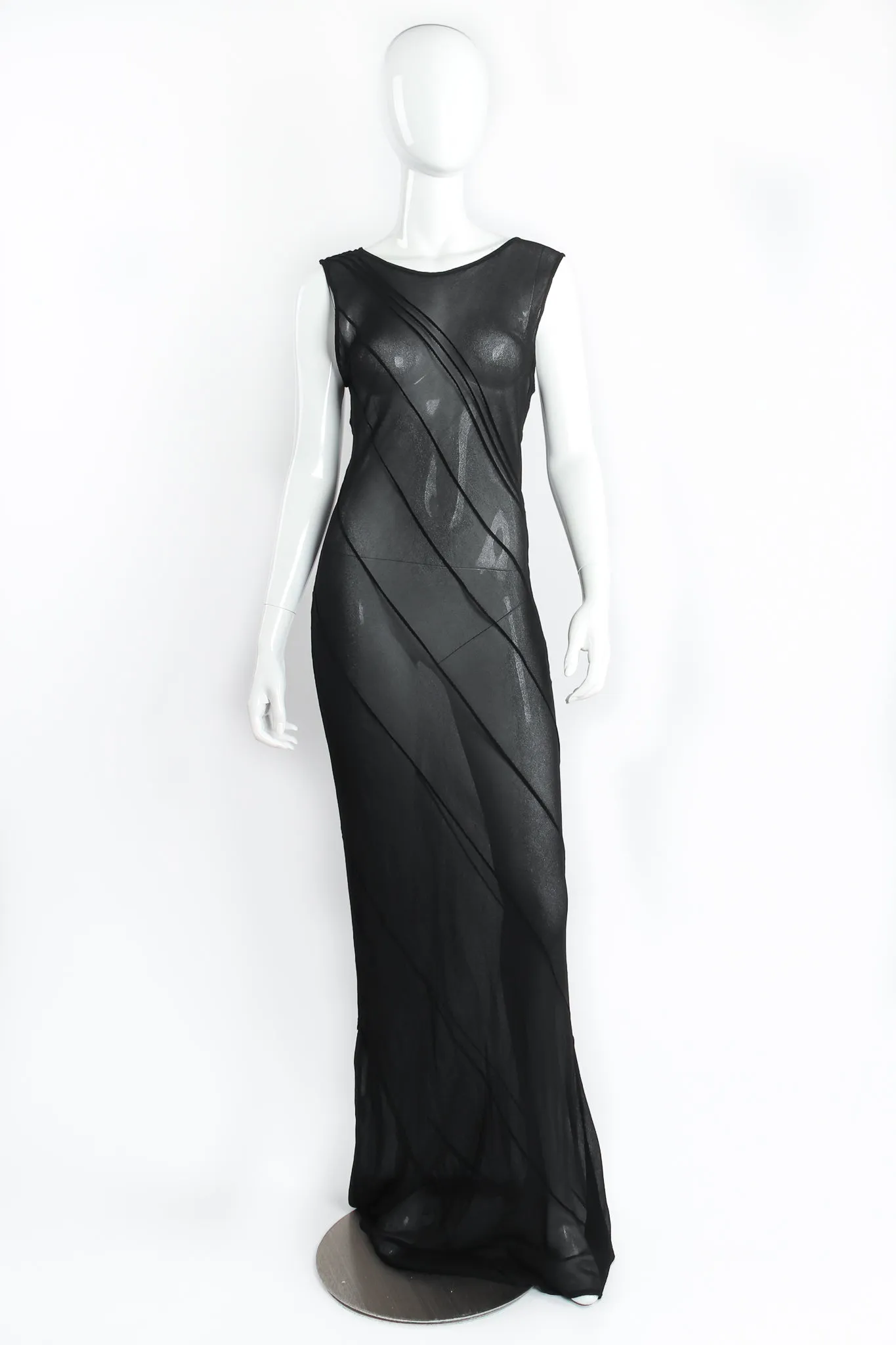 Sheer Pintuck Sheath Dress