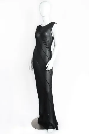 Sheer Pintuck Sheath Dress