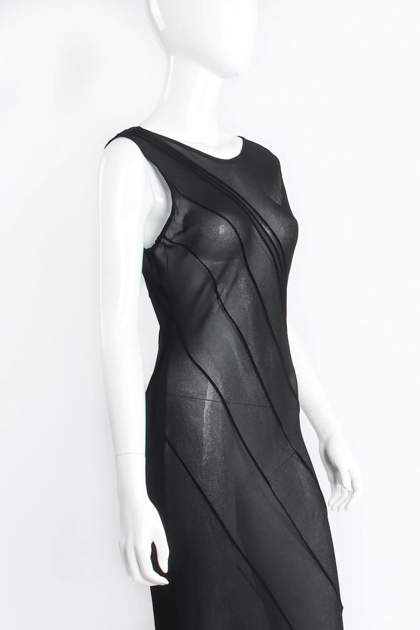 Sheer Pintuck Sheath Dress