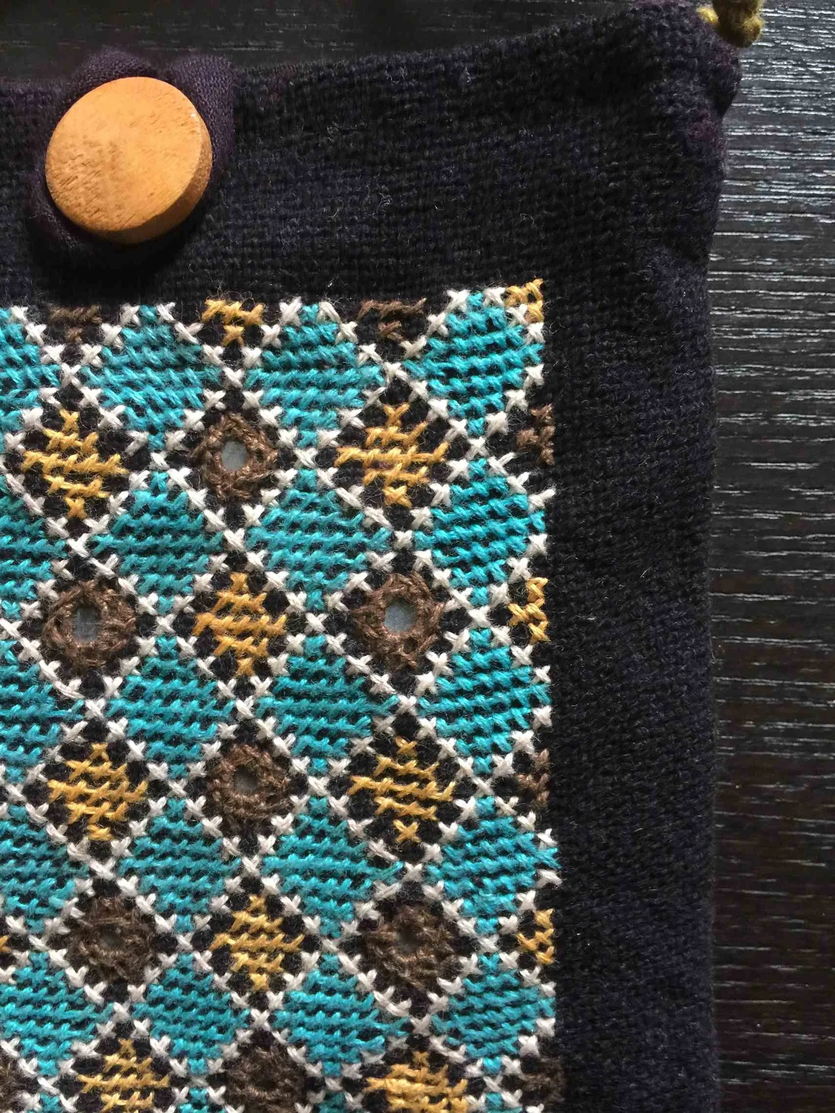 Shoulder Pouch with Tribal Embroidery