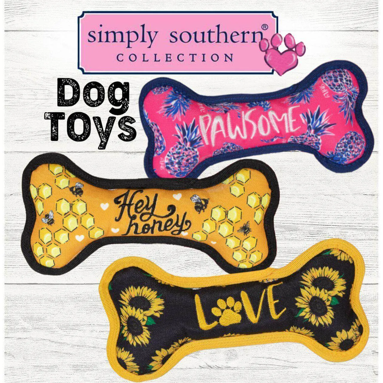 Simply Southern Dog toy Bone with Squeak