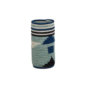 Sliver Blue Abstract Vase