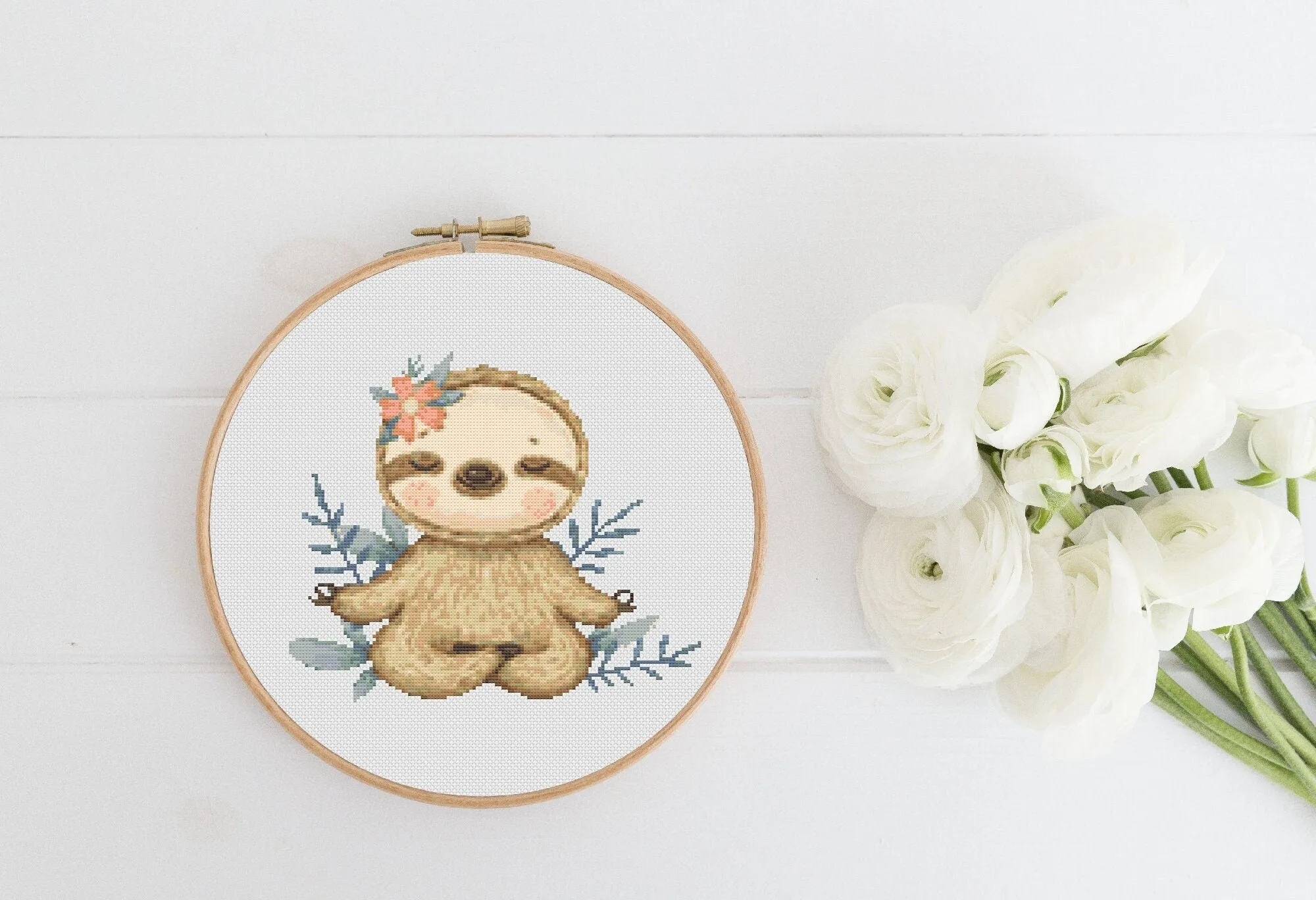 Sloth Cross Stitch Pattern #706