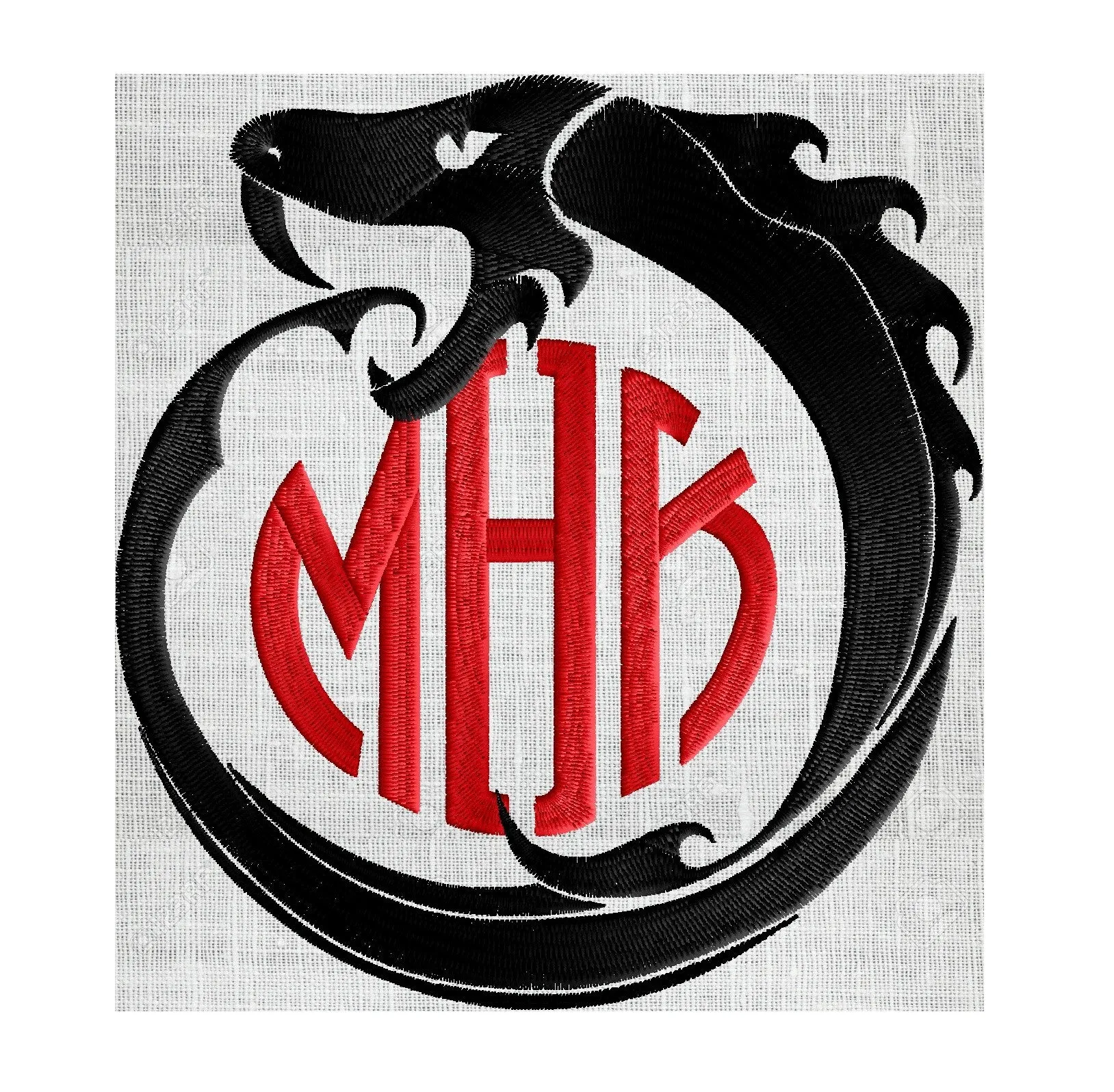 Snake Dragon Font Frame Monogram Embroidery Design - Font not included - Instant download - Dst Exp Vp3 Jef Pes Hus
