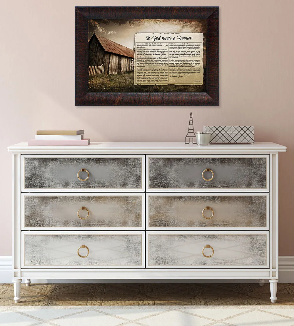 So God Made a Farmer (Rustic): Framed with Glass