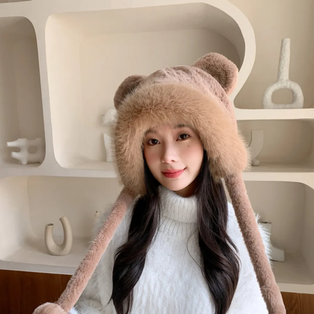 Solid Color Furry Winter Hat