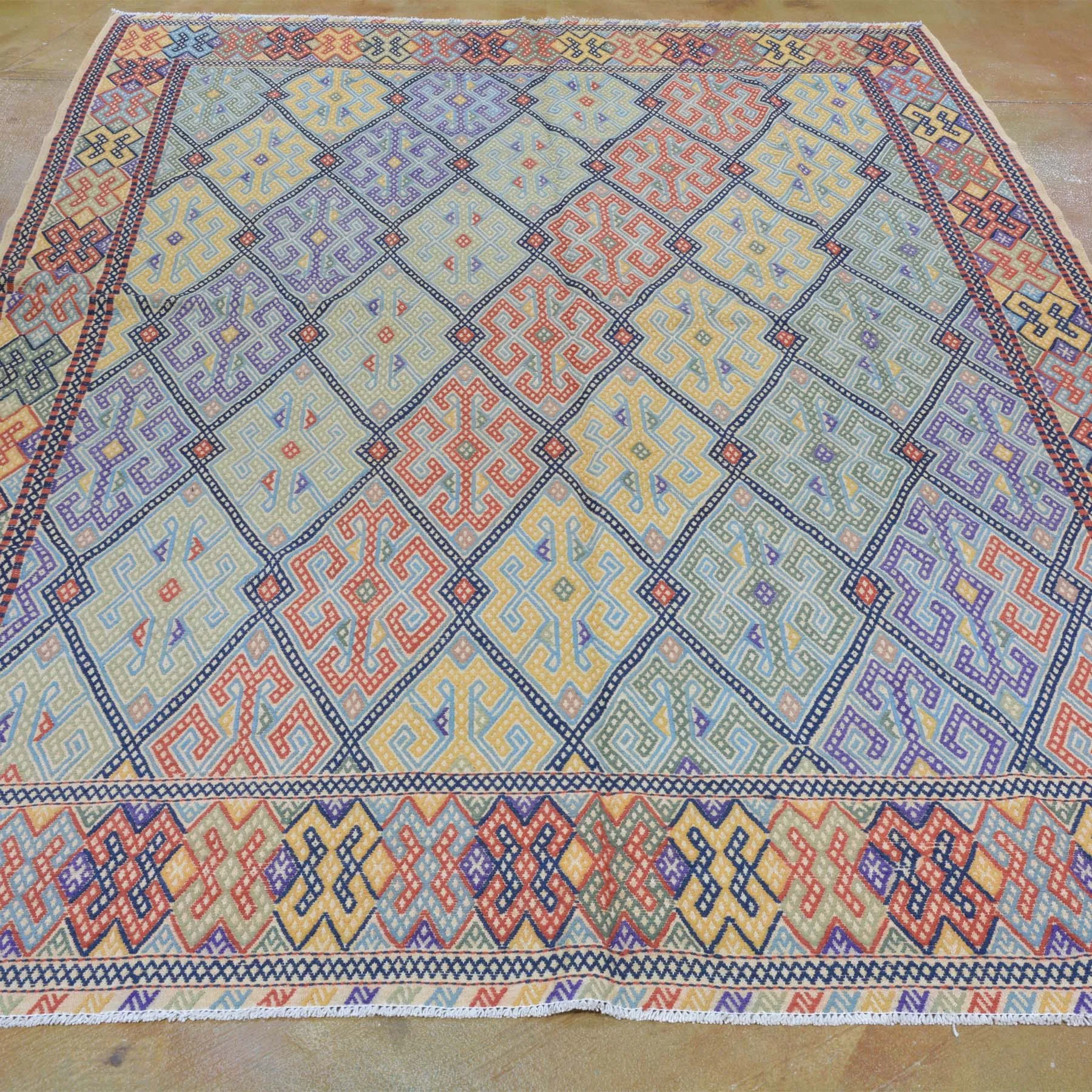 Soumak Tribal Olami Handmade Oriental Wool Rug (Size 6.8 X 9.7) Brrsf-6060