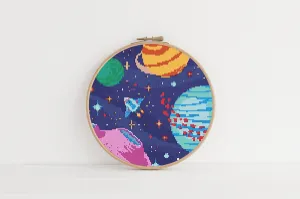Space Fun Cross Stitch Pattern #138