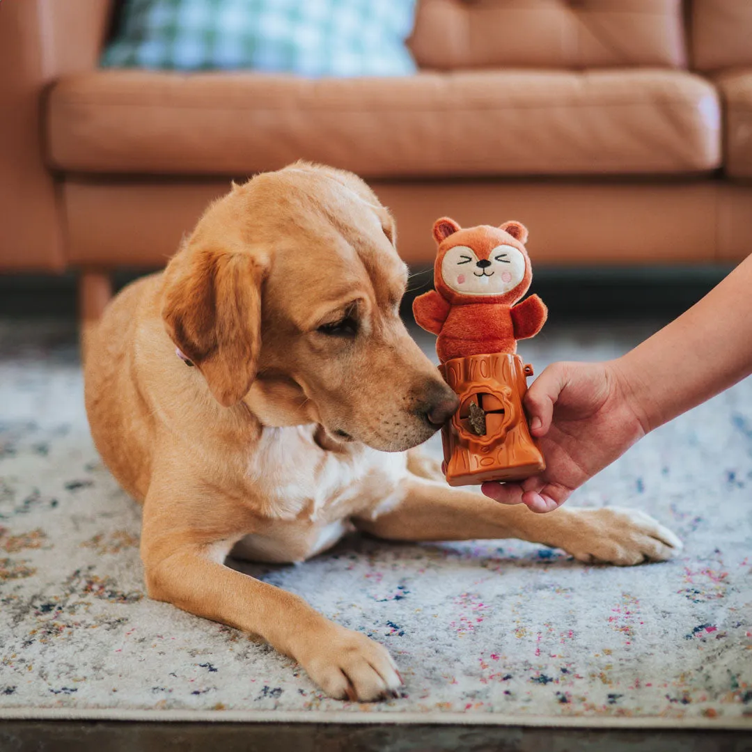 Squirrel 2in1 Soft   Rubber Toy Treat Dispenser
