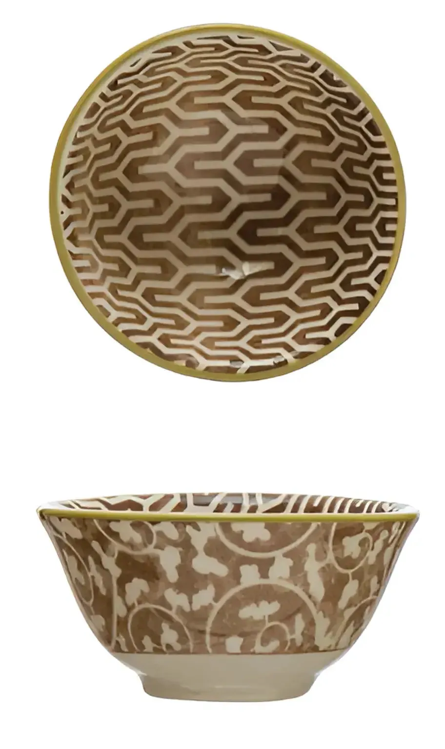 STONEWARE PINCH POT WITH PATTERN