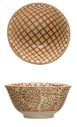 STONEWARE PINCH POT WITH PATTERN