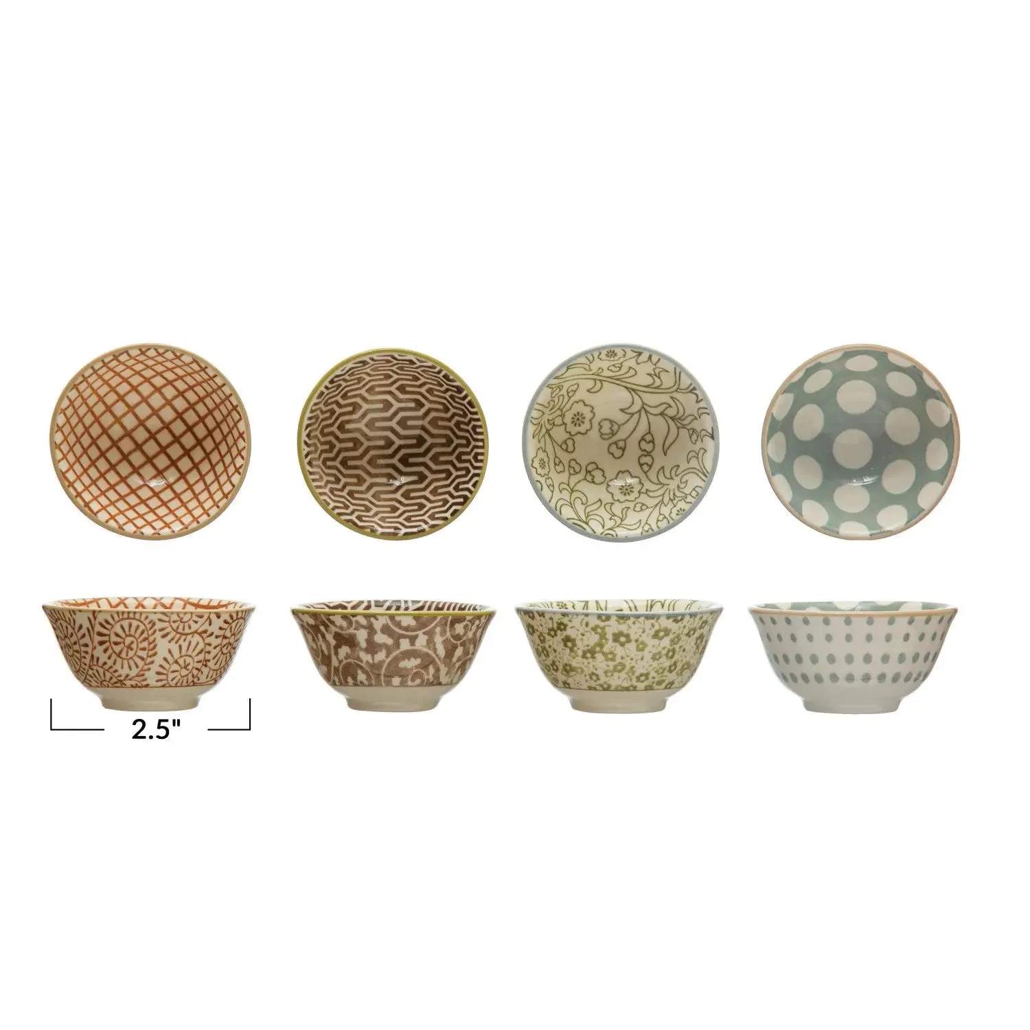 STONEWARE PINCH POT WITH PATTERN