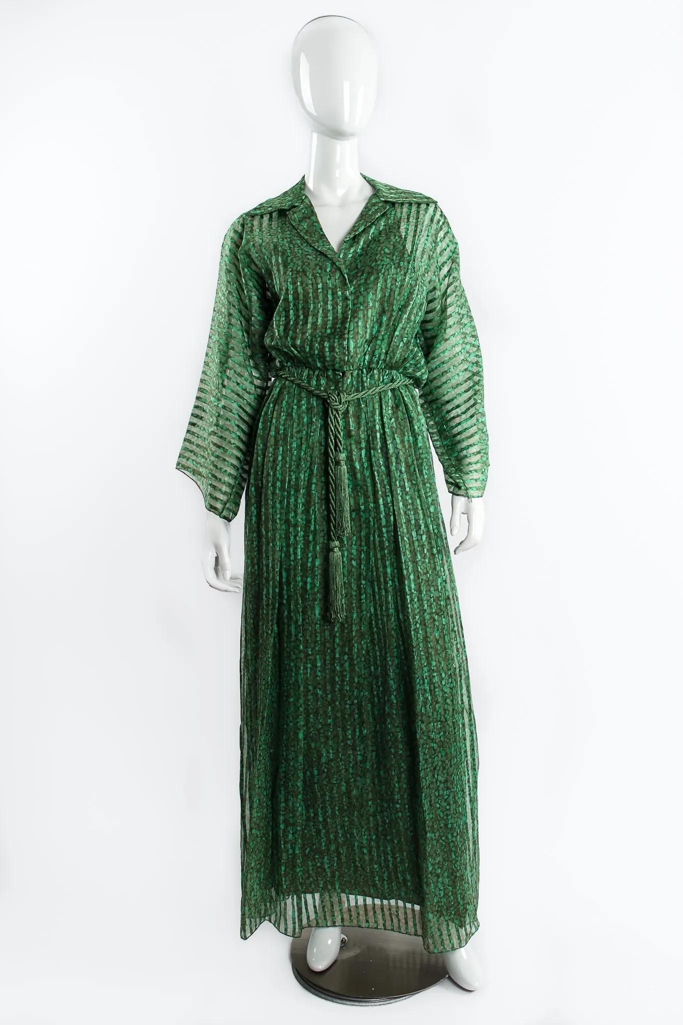Striped Chiffon Kimono Sleeve Dress