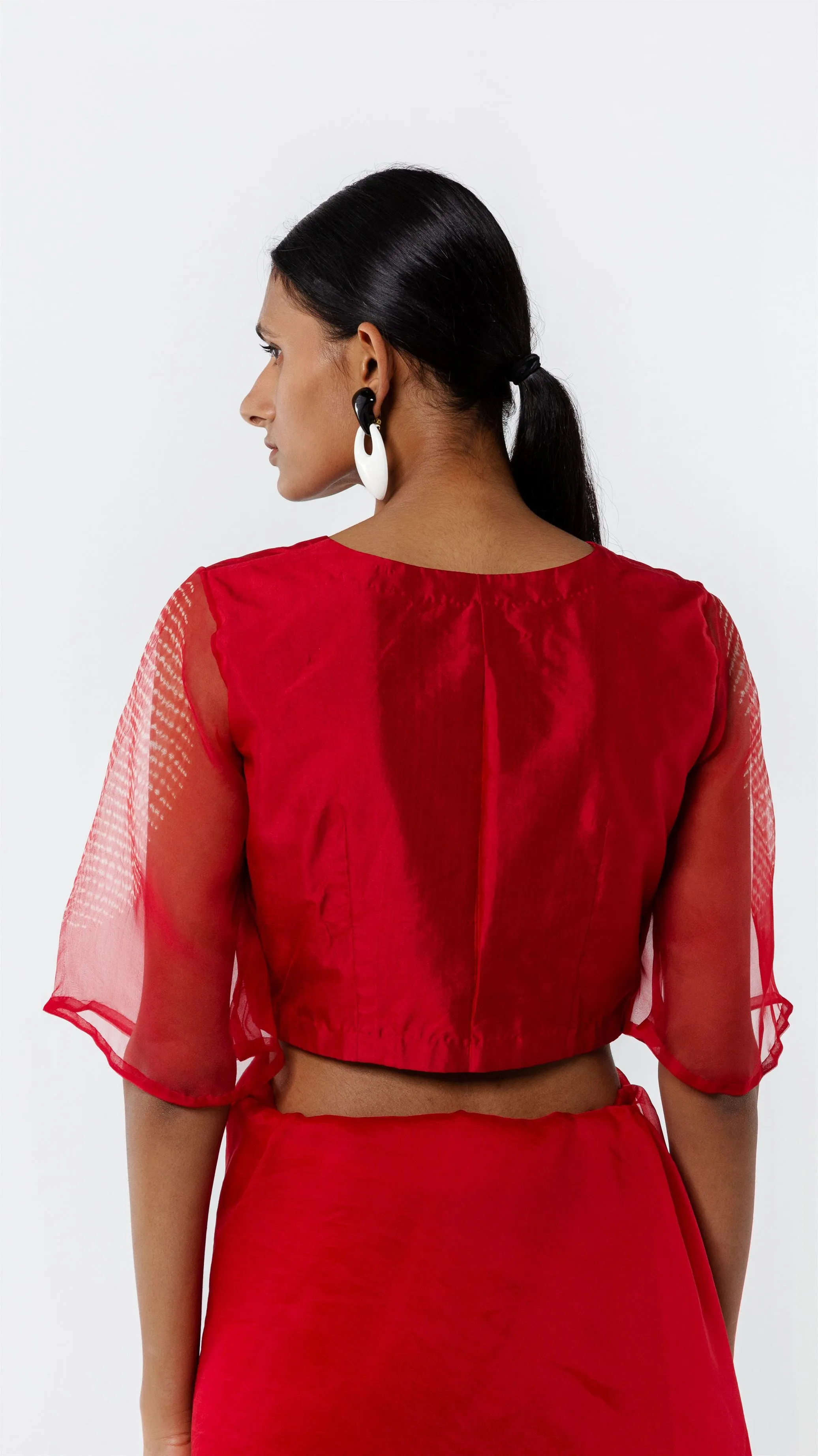 Studio Medium   I   Shibori Cabernet EYE BLOUSE - REDPOLB 72
