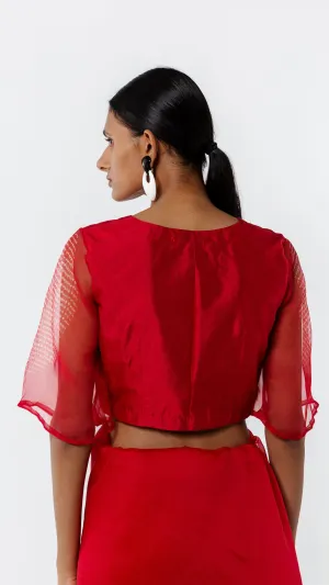 Studio Medium   I   Shibori Cabernet EYE BLOUSE - REDPOLB 72