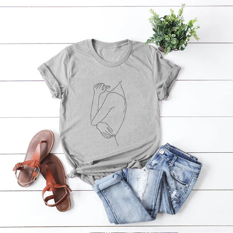 Style A :  Abstract Print T-shirt