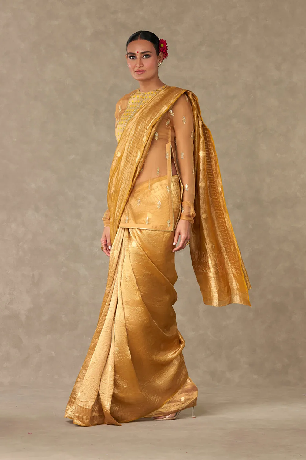 Sunehri' Tissue Saree