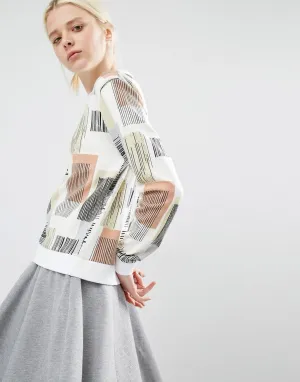 Sweatshirt in Geometric Print