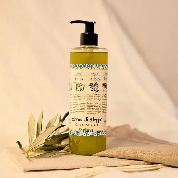 Syriana Aleppo Hand Soap "4 Oils": Olive, Coconut, Laurel and Castor Oil, 400ml