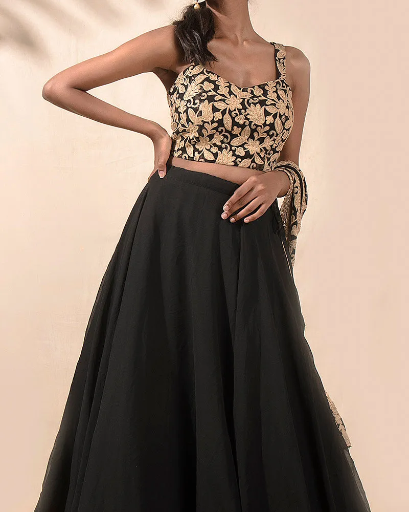 The Mystery at Midnight Lehenga Set
