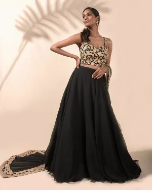 The Mystery at Midnight Lehenga Set