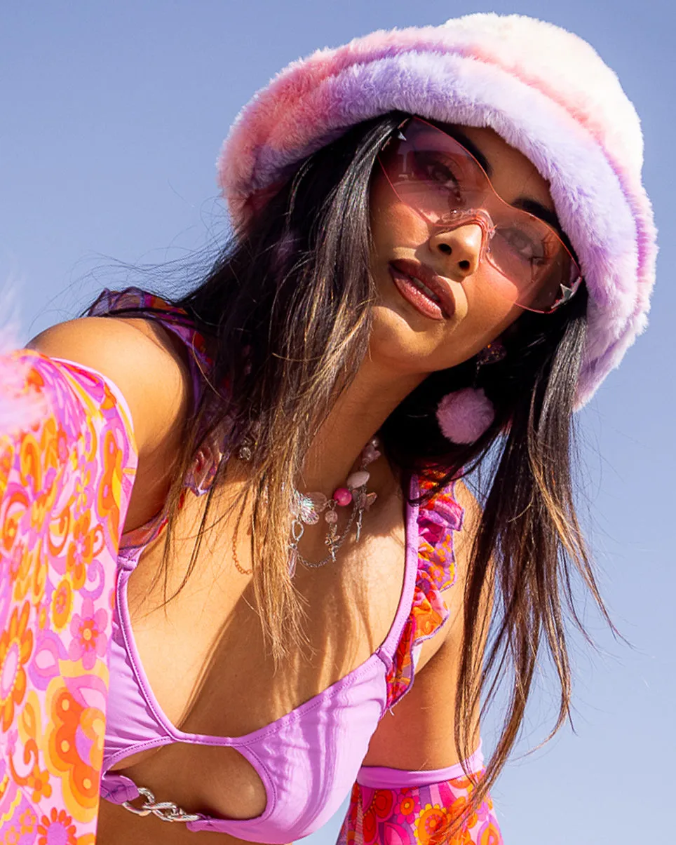 Tie Dye Plush Furry Bucket Hat