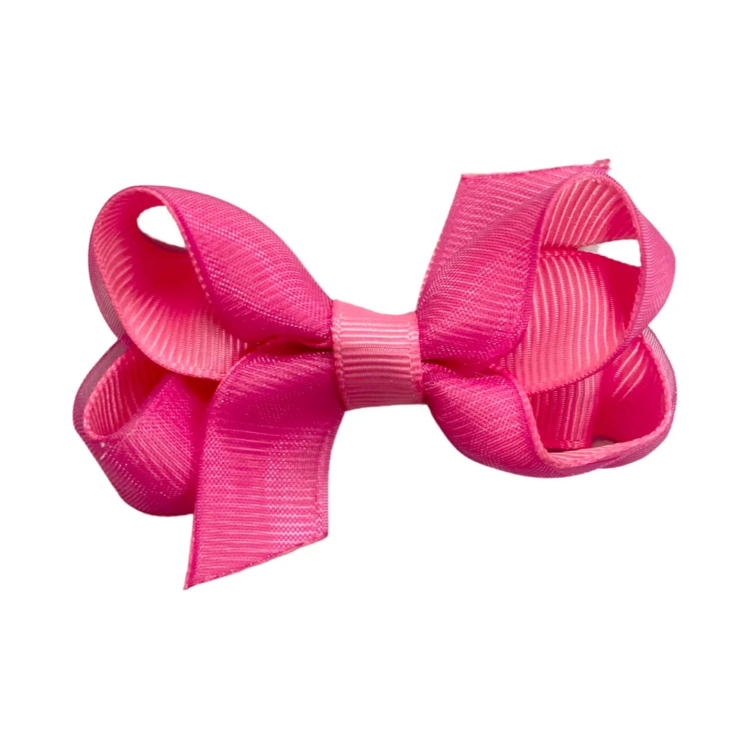 Tiny Overlay Grosgrain Bow on Clippie