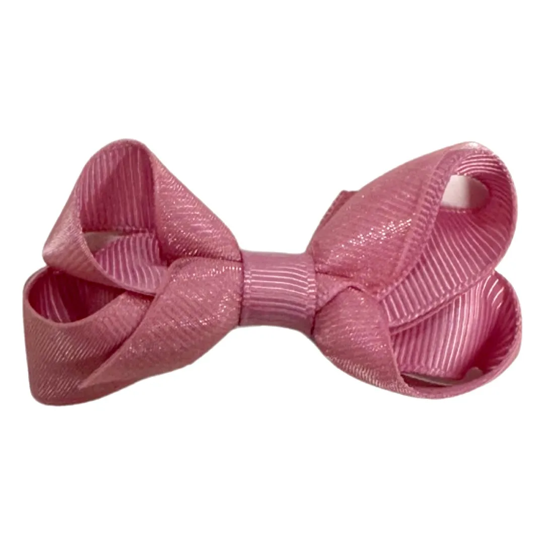 Tiny Overlay Grosgrain Bow on Clippie