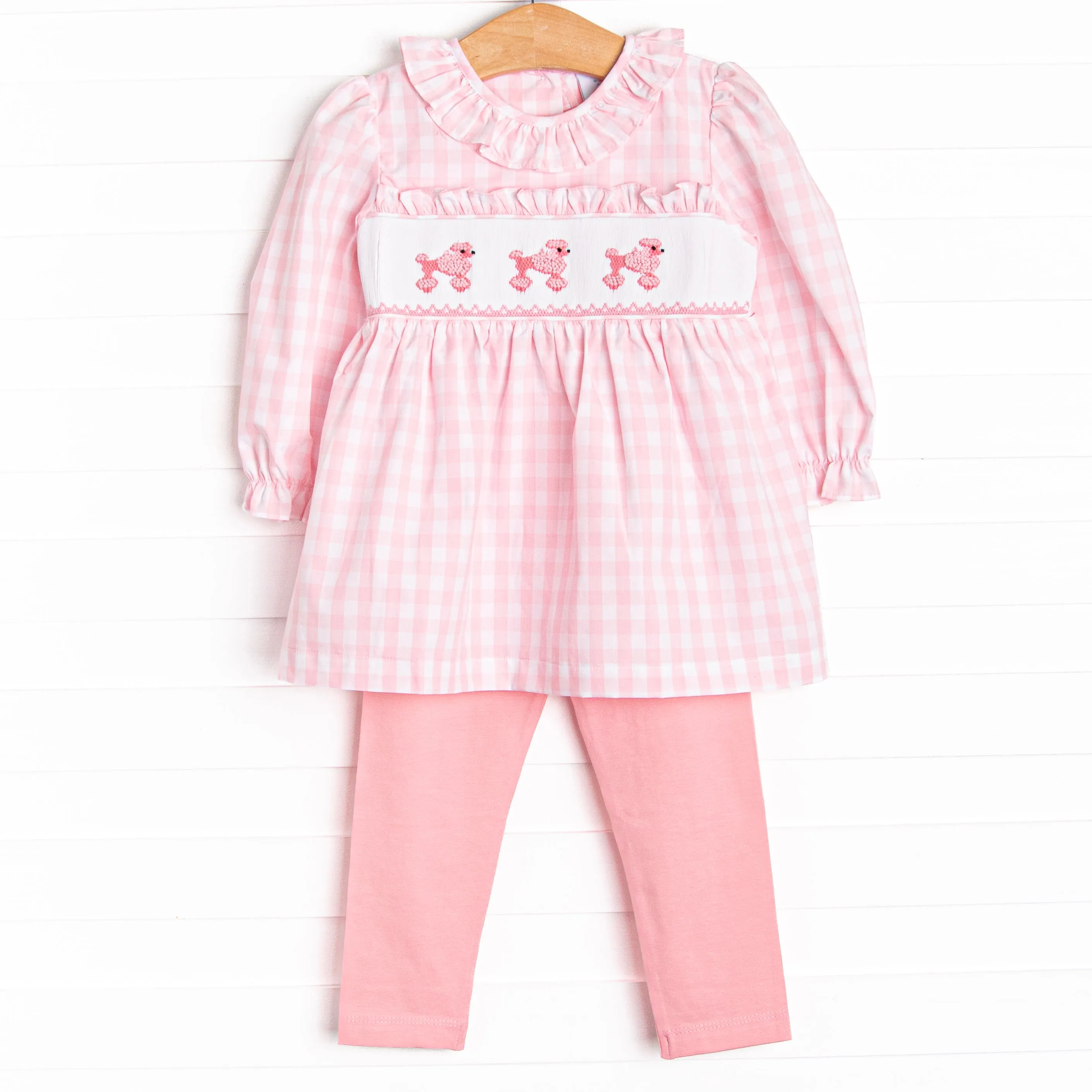Toodles, Poodles Smocked Legging Set, Pink