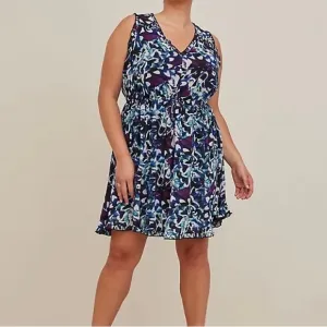 Torrid Mini Chiffon Ruffle Floral Dress