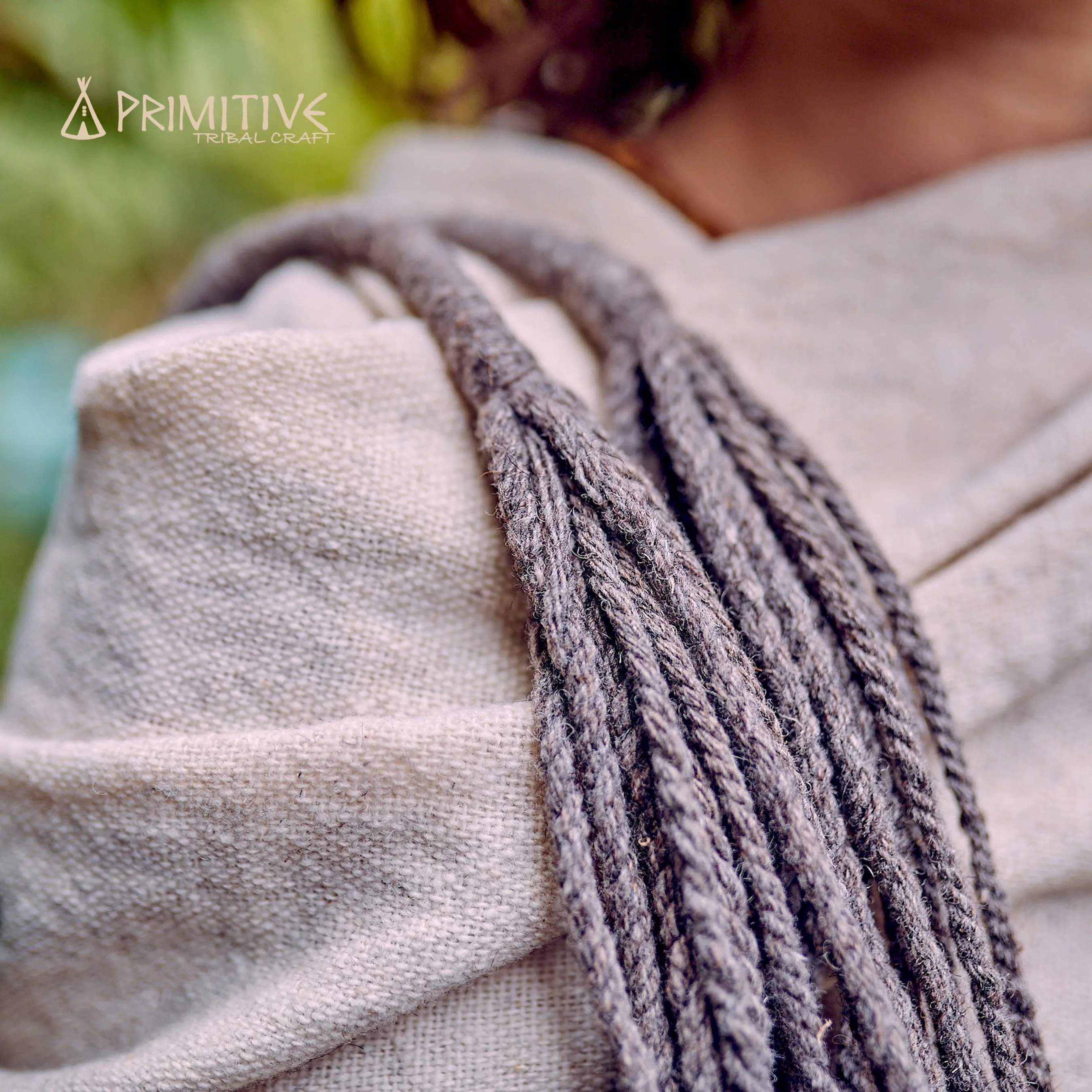 Traditional Backstrap Loom Natural Wool Bag ๑⋙ with Tribal Embroidery