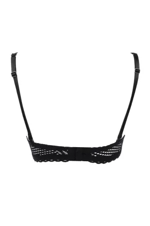 Tressage Graphic Strapless Bra  - Black