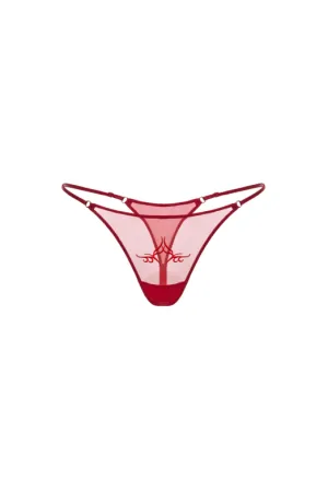 TRIBAL RED THONG