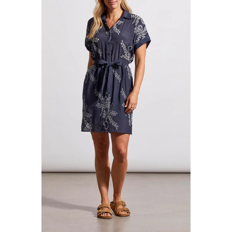 Tribal Short Sleeve Front Dress w/ Lining