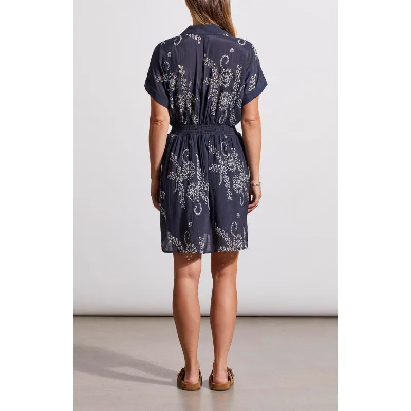Tribal Short Sleeve Front Dress w/ Lining