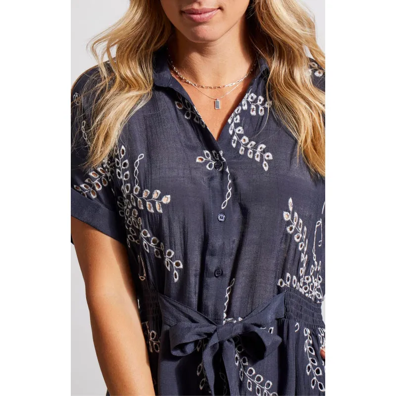 Tribal Short Sleeve Front Dress w/ Lining