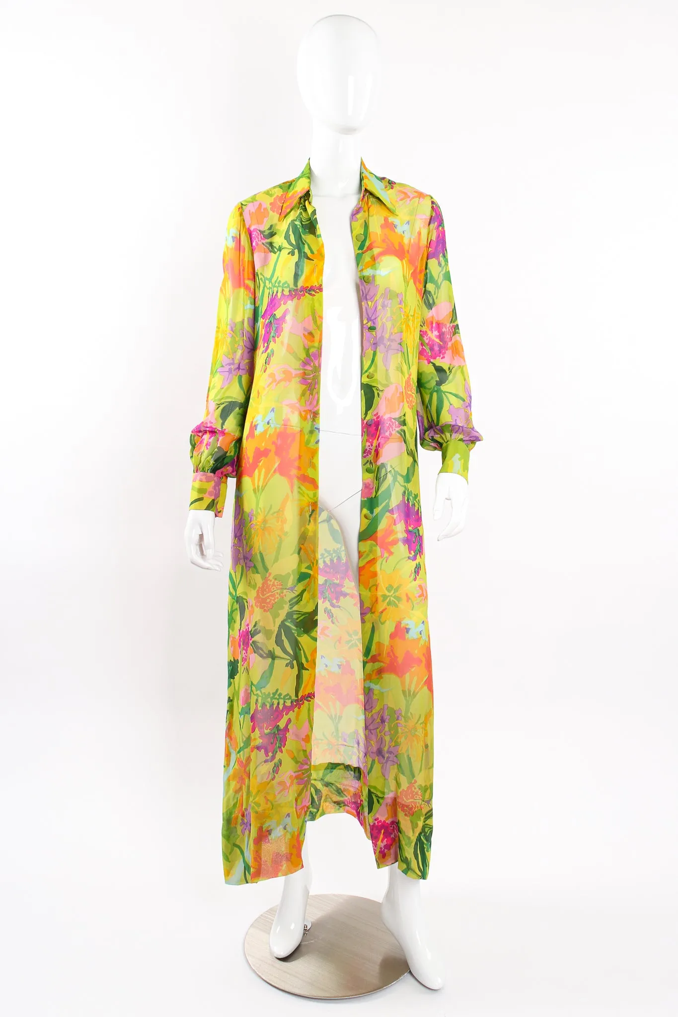 Tropical Chiffon Duster Dress