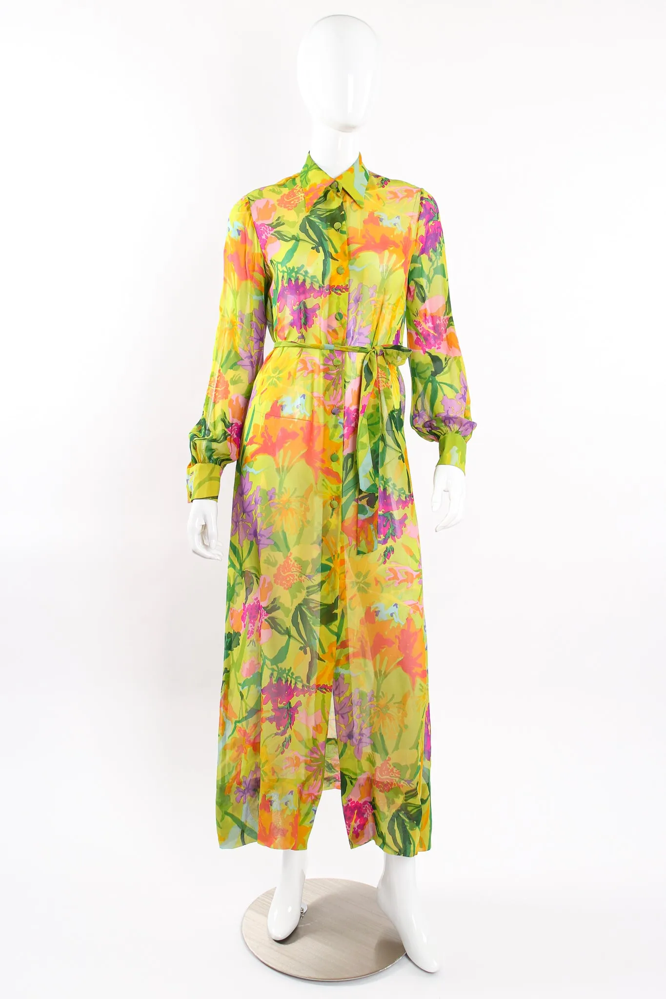 Tropical Chiffon Duster Dress