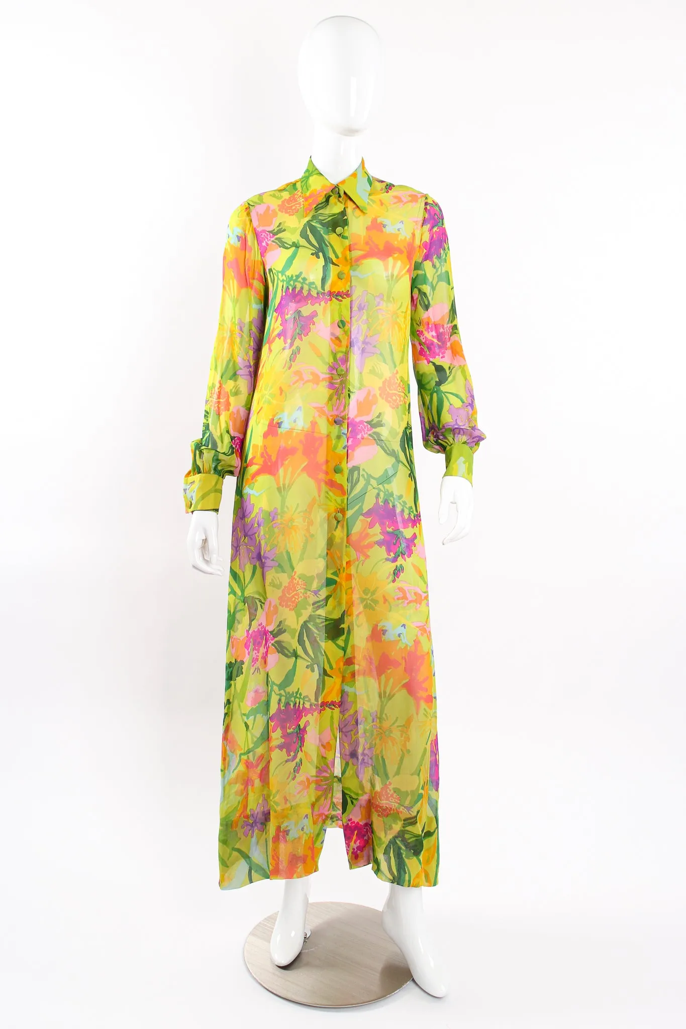 Tropical Chiffon Duster Dress