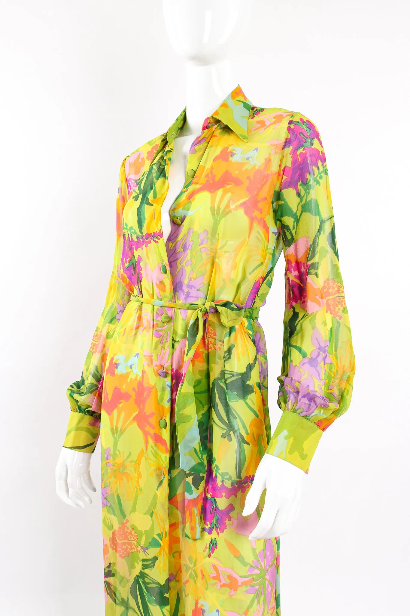 Tropical Chiffon Duster Dress
