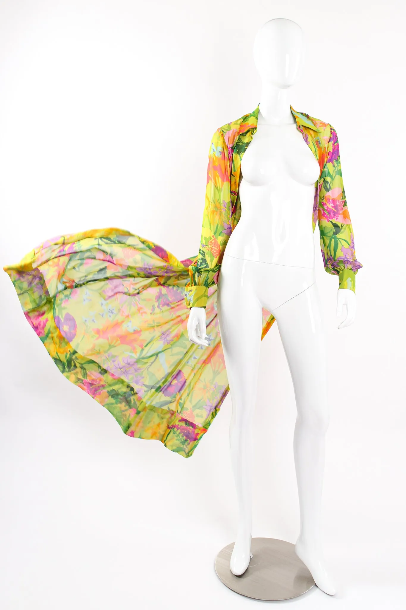 Tropical Chiffon Duster Dress