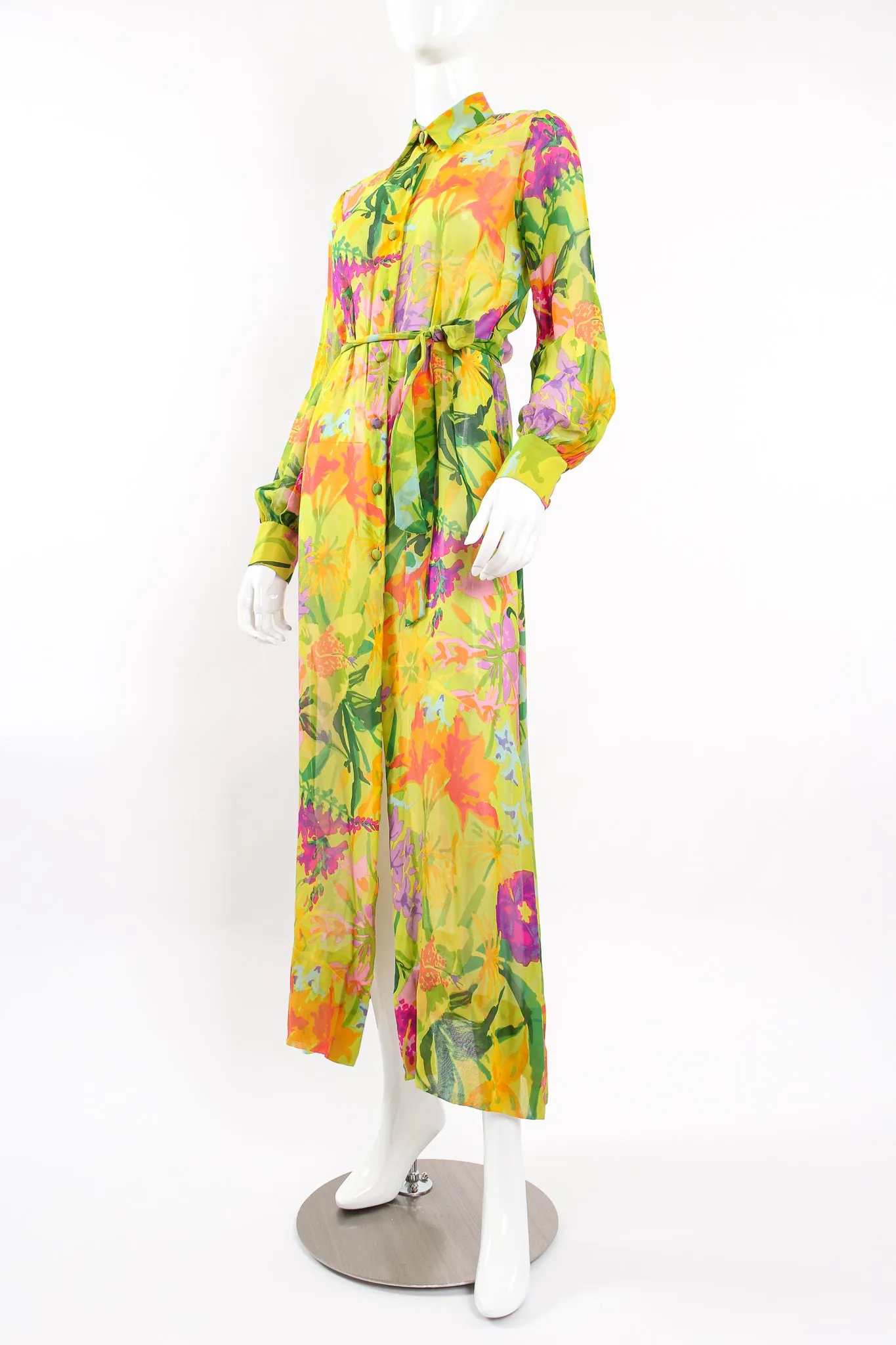 Tropical Chiffon Duster Dress