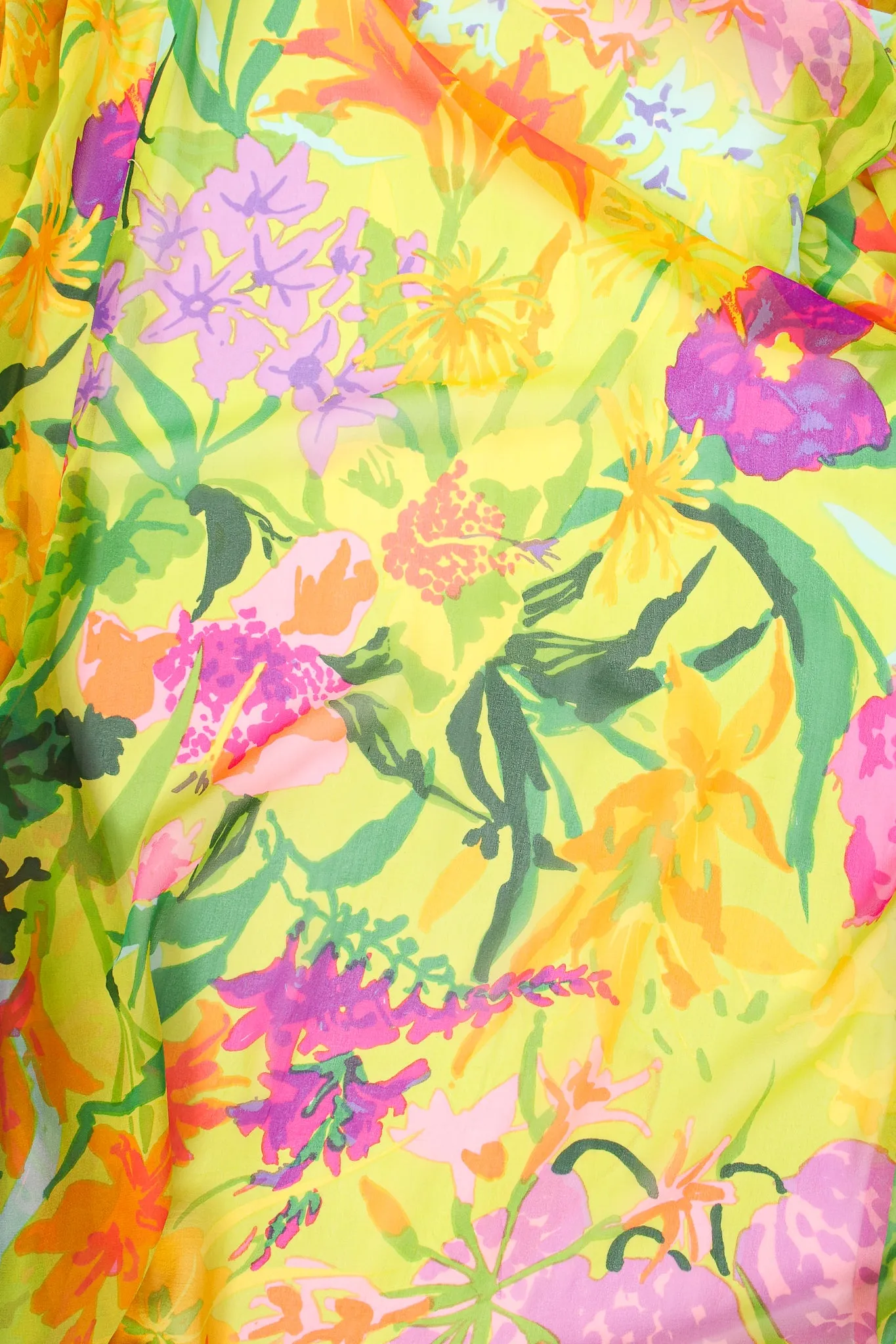 Tropical Chiffon Duster Dress