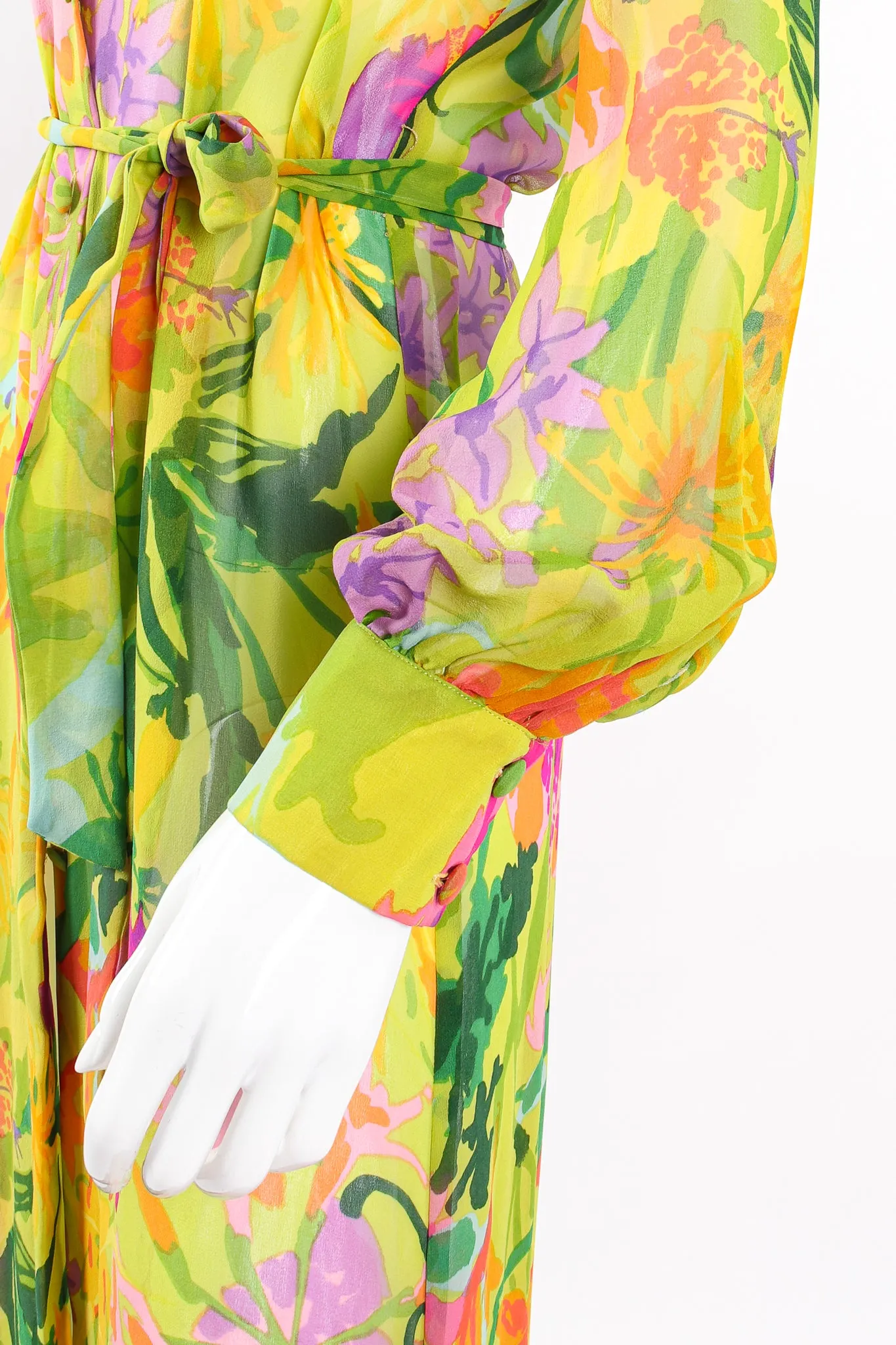 Tropical Chiffon Duster Dress