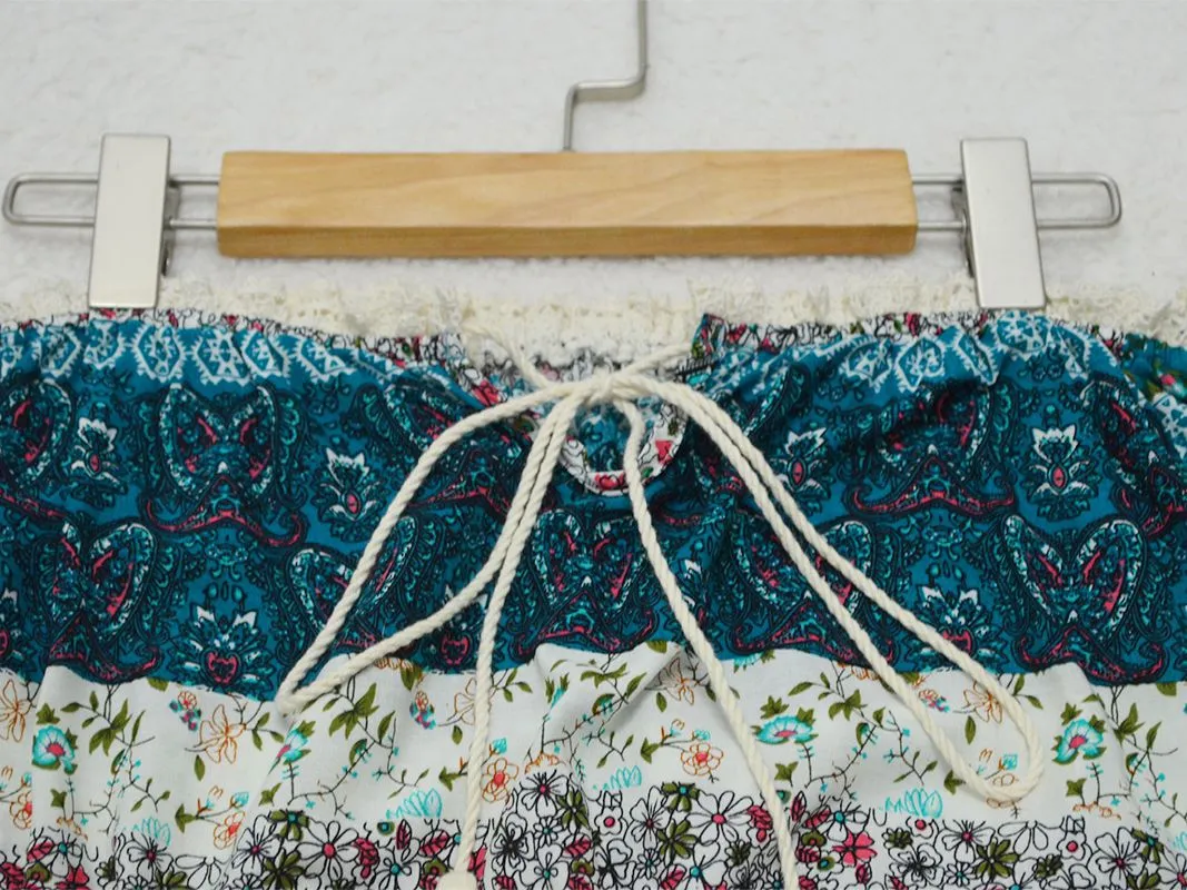 Tube Top Printed Skirt Beach Set
