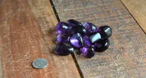 Tumbled Gemmy Purple Fluorite for Confidence, Stress & Negative Energy