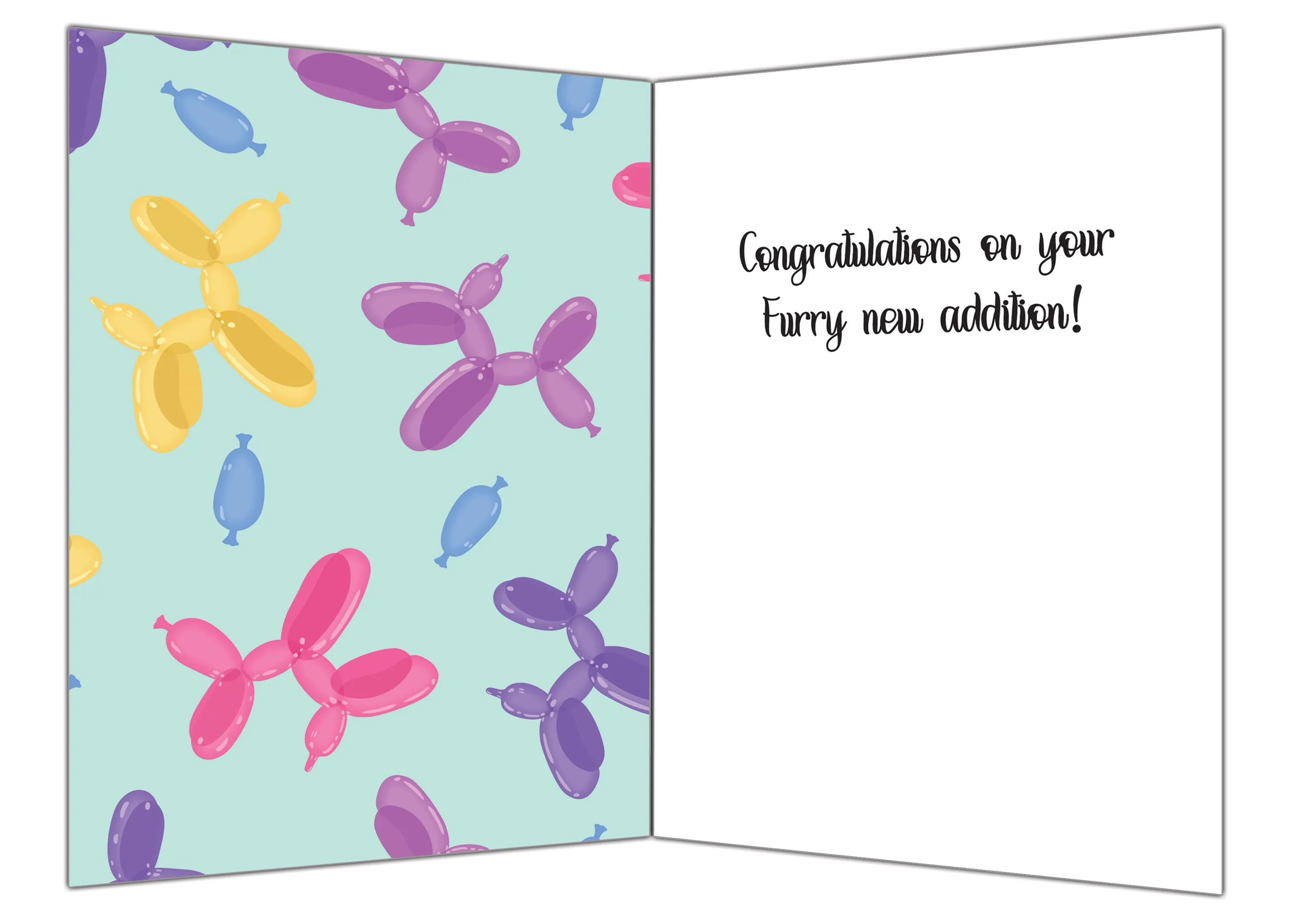 Unleash the Joy! Congratulations On Your Furry New Addition Greeting Card with Mailing Envelope
